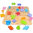thumbnail image 4 of Juguetes de rompecabezas de números de madera, rompecabezas de letras y números ABC para niños pequeños de 1, 2 y 3 años, juguetes de aprendizaje preescolar para niños (rompecabezas de números), 4 of 5