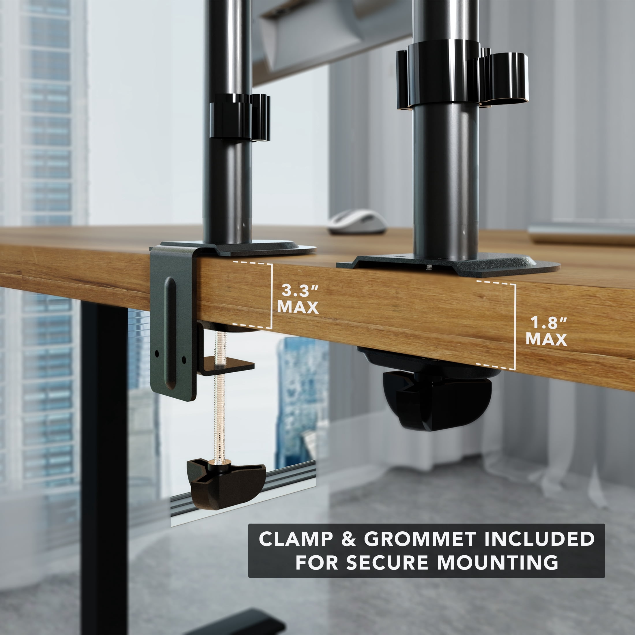 Mount-It! Dual Monitor Desk Stand, Fits 17"-32" Screen Sizes, Full Motion Mount, Ergonomic