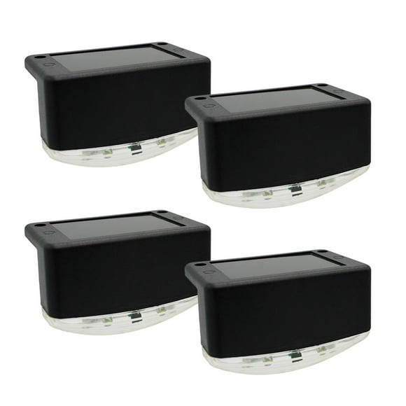 Shisuyan 4Pack Solar Powered Long-lasting Battery Step Lights Outdoor for Corridors Lawns Walkways 3.3X2.2X2 In