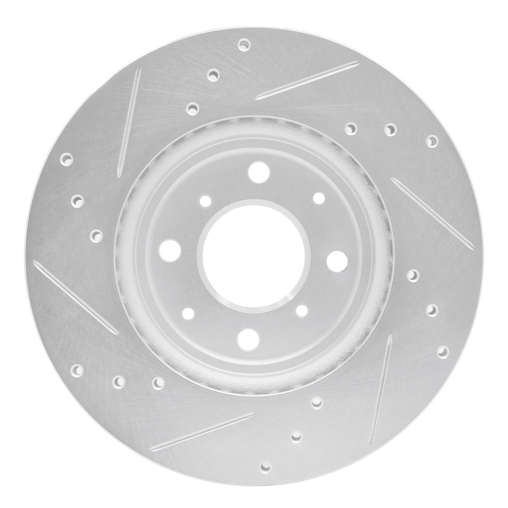 Dynamic Friction Company 631-59038R DFC Brake Rotor - Drilled And Slotted - Silver