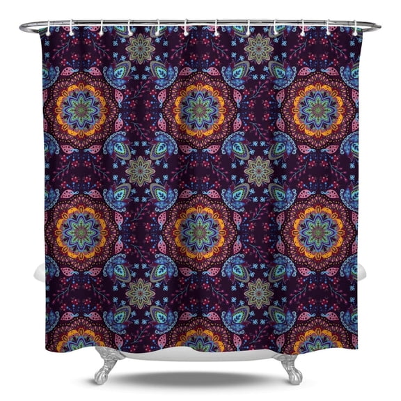 Bathroom Shower Curtain Boho Chic Style Vintage Rustic Tribal Fabric Shower Curtain with Artistic Earthy Patterns Machine Washable Waterproof Shower Curtain Perfect for Home Dorm Airbnb and Hotel