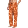 thumbnail image 2 of Goofa Dots On Orange Background Pattern Printed Soft Pajama Pants for Men, Wide Leg Comfy Casual Lounge Yoga Pants-X-Large, 2 of 9