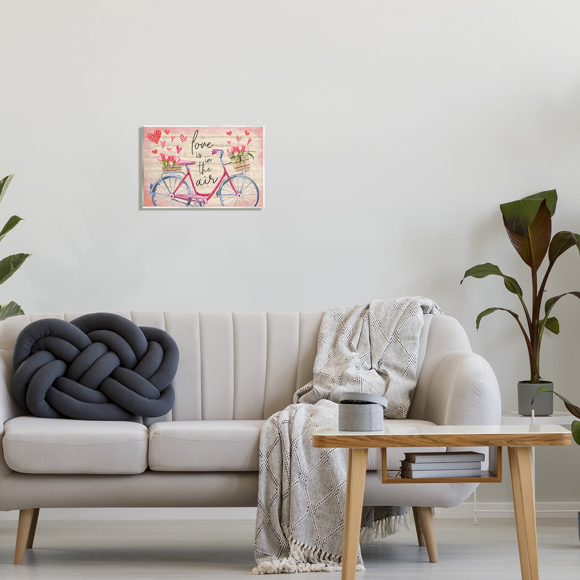 Stupell Love In The Air Tulip Bike Basket Holiday Painting Wall Plaque Unframed Art Print Wall Art