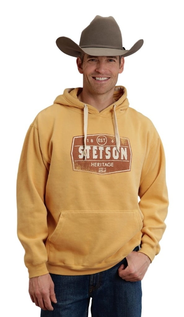 Stetson Western Sweater Mens L/S Pullover Yellow 1109705620791 YE