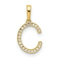 thumbnail image 1 of Diamond2Deal 10K Yellow Gold Diamond Letter C Initial Pendant for Women, 1 of 4