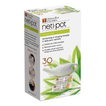 Himalayan Institute Press Eco Neti Pot, Non Burning, 30 sachets, 7 oz