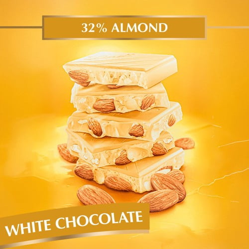 Lindt Les Grandes Almond & White Chocolate Bar 150g, British Import (Pack of 3)