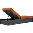 thumbnail image 4 of Modern Contemporary Urban Design Outdoor Patio Balcony Chaise Lounge Chair Lounge, Orange, Rattan, 4 of 4