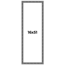 16x51 Frame Silver Black Rustic Sonoma Solid Wood Picture Frame | 1.5 Inch Moulding Width |