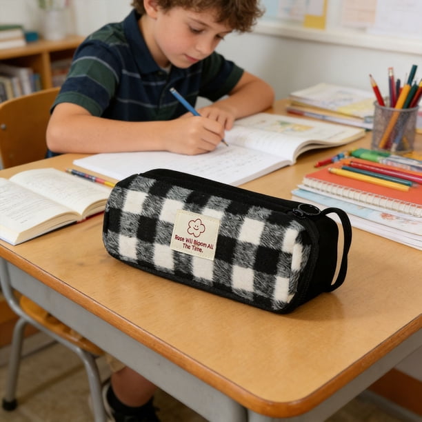 Estuche para lápices de gran capacidad para adolescentes | Bolsa de papelería elegante con compartimentos | Organiza bolígrafos, lápices, gomas de borrar y marcadores
