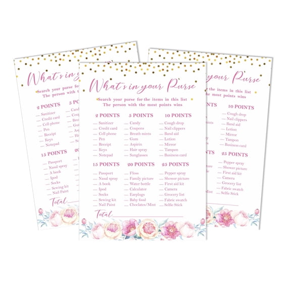 Inkdotpot 50What'sIn Your PurseBaby Shower GameCards Its A Boy Its A Girl Activity CardsPartyIdea Gender Reveal Confetti Baby Shower Party Supply