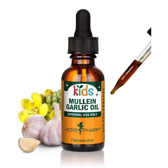 Aceite de gordolobo y ajo Herb Pharm Kids, 30 ml (paquete de 1)