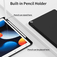 thumbnail image 3 of DWPSG iPad 5th/6th Generation 9.7 Case 2018/2017 with Pencil Holder, Thin Lightweight Smart Protective Stand Cover, Auto Wake Up/Sleep for iPad 9.7 Inch Model A1822/A1823/A1893/A1954,Black, 3 of 8