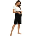 thumbnail image 6 of Baywell Maternity Shorts Over The Belly Workout Loose Casual Pregnancy Pants with Adjustable Band Black S-3XL, 6 of 7