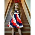 thumbnail image 5 of ZEHJUHAN Girls' 4th of July Twirl Dress Red White and Blue Stars & Stripes Short Sleeve Patriotic Independence Day Dress, 5 of 8