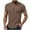 Brown, variant on Men's Casual Solid Henley Shirts Short Sleeve Turndown Collar Shirt a Versatile Solid Color Fashion Statement Gray
