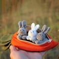 thumbnail image 3 of Biplut 1/4Pcs Easter Ornament Adorable Cartoon Design Comfortable Touch Three Rabbits Carrot Wallets Bag Shape Doll Toy Decoration Home Decor (Type J), 3 of 13