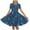 Blue, variant on Feancey Trendy Dresses for Girls Colorful Print Flowy A-Line Dress Toddler Girl Short Sleeve Dance Dresses Pleated Casual High Waist Swing Dress Pink 11 Years