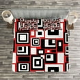 thumbnail image 3 of Ambesonne Abstract Quilted Bedspread Set 3 Pcs, Minimalist Retro, King Size, Vermilion and Charcoal Grey, 3 of 3