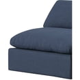 thumbnail image 5 of Meridian Furniture Comfy Navy Linen Textured Fabric Armless Chair, 5 of 10