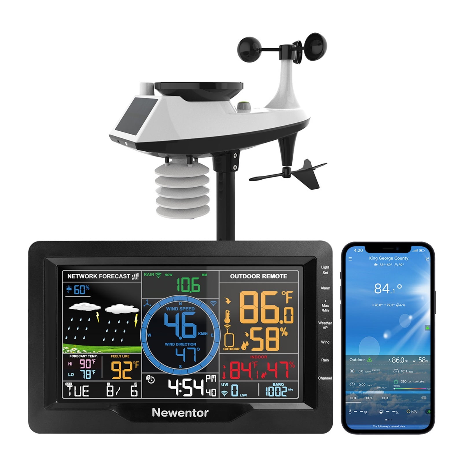 Q9 Weather Station With Wind Anemometer Connect To Smartphone Monitor Wireless Outdoor Sensor ,Easy to Install