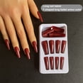 thumbnail image 1 of 1 Set French Tip Press on Nails Coffin False Nails Artificial Full Cover Toe Files Glittery Stick Full Cover Ballet Style Beauty Tool DIY Decorations Type 4, 1 of 6