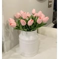 thumbnail image 2 of Tulips Artificial Flowers 20 Pcs Yellow Fake Tulip Stems Real Touch PU Tulips for Easter Spring Wedding Bouquet Home Centerpiece Floral Arrangement Table Décor, 2 of 5