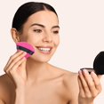 thumbnail image 4 of 2 PCS Powder Puff Triangle Makeup Puffs for Loose Setting Powder Face Body, Foundation Blender Velour Setting Powder Puff, Super Soft Eye Makeup Wedges Beauty Tools (Black Red), 4 of 5
