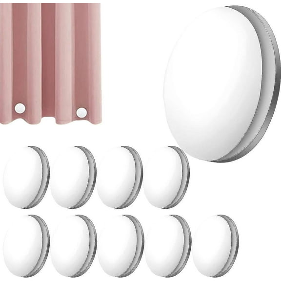 10pcs Strong Magnetic Shower Curtain Weights, Round Magnetic Curtain Weights, Prevents Curtain Liner from Blowing Around_qud