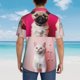 thumbnail image 4 of Balery Colorful Dog Cat Collage Camisas hawaianas de manga corta para hombre, camisas playeras de corte holgado, camisas de vacaciones con botones,Small, 4 of 7