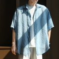 thumbnail image 6 of Men Summer Thin Hollow Sunscreen Short Sleeve Shirt Casual Loose High Street Top, 6 of 11