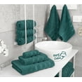 thumbnail image 4 of American Soft Linen Turkish 6 Piece Towel Set, 100% Cotton Premium Soft Bathroom Towels, Teal, 4 of 10