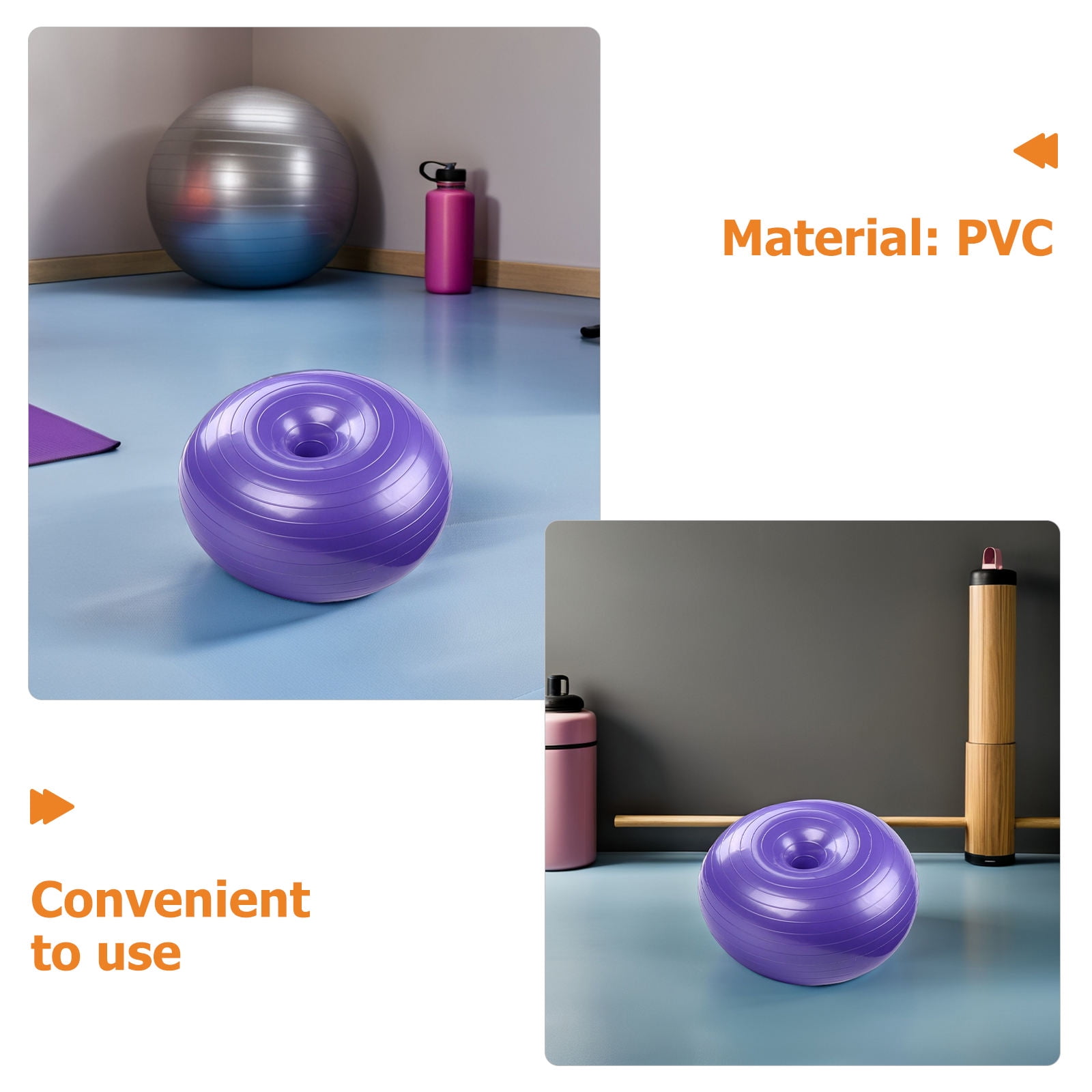 CTIRCHIU Yoga Equipment Exercise Ball Purple PVC Balance Training for Advanced Users 1Pack