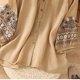 thumbnail image 5 of Blusas de Manga Corta para las Mujeres, Estampado Bordado Casual Suelto Moda Camiseta de la Blusa Hecha de la Mezcla de Algodón Lino para la Primavera Verano, Blusas para las Mujeres Casual, 5 of 5