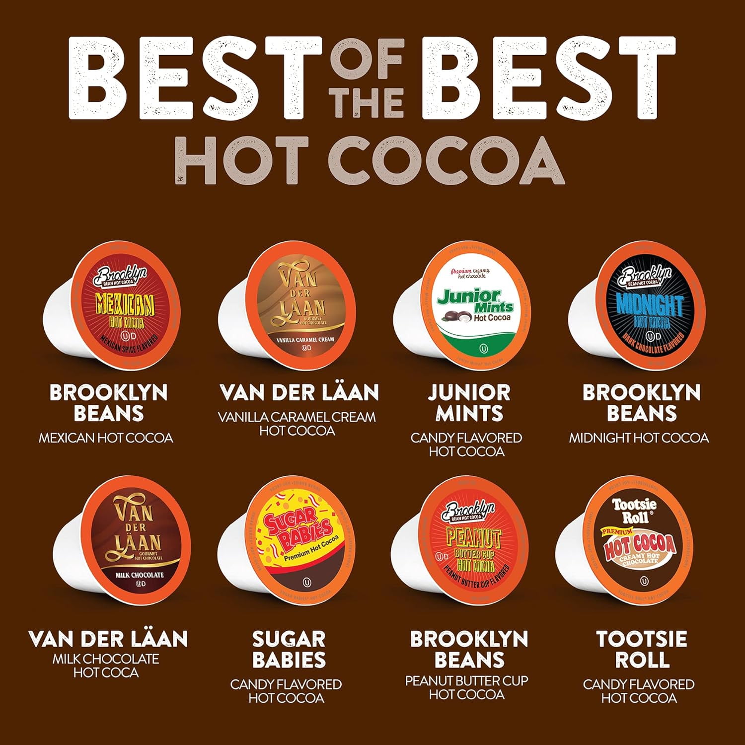 Best of the Best Hot Chocolate Pods Compatible with Keurig tea pods Brewers, Variety Sampler 40-Pack