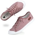 thumbnail image 3 of Slip on Sneakers for Women Low-top Canvas Flat Shoes Pink Size 7, 3 of 12