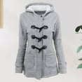 thumbnail image 2 of Pockets Plus Size Jacket Buttoned Women Casual Style Daily Outfit (Grey S), 2 of 7