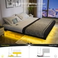 thumbnail image 3 of Floating Bed Frame Queen Size with Smart LED Lights and Charging Station - Modern Metal Platform Bed, Easy Assembly No Box Spring Needed, 3 of 14