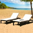 thumbnail image 1 of Costway 2PCS Patio Garden Rattan Lounge Chair Chaise Couch Cushioned Height Adjustable, 1 of 10
