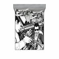 thumbnail image 2 of Music Bedding Set with Sheet & Covers, Illustration of Jazz Band Playing the Blues in New York in Moonlight Retro Design, Printed Bedroom Decor 2 Shams, 4 Sizes, Black White, by Ambesonne, 2 of 3