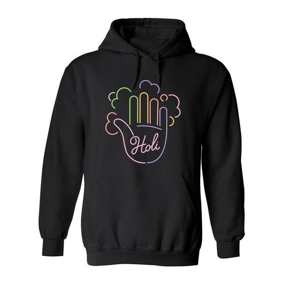 Holi Neon Sign Hoodie Men -Image by Shutterstock, Male x-Large