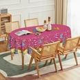 thumbnail image 2 of Birthday Tablecloth 60x84 Inch Oval, Happy Birthday Ballon Pink Washable Seasonal Table Cover for Party Picnic Dinner Decor, 2 of 6