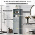 thumbnail image 5 of Aukfa 68'' Bathroom Cabinet with Drawers and Shelves,Freestanding Tall Storage Cabinet - Grey, 5 of 8