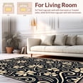 thumbnail image 2 of ODIKA 6'x9' Machine Washable Non-Slip Area Rug, Abstract Floral Swirls with Delicate Petal Shapes and Curved Leaf High Traffic Rug with Pad, Beige, 450873, 2 of 8