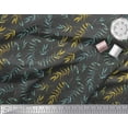 thumbnail image 1 of Soimoi Gray polyester Crepe Fabric Flower Leaves Decor Fabric Printed Yard 42 Inch Wide, 1 of 2