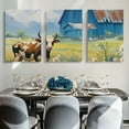 thumbnail image 6 of Shadudu  Barn Picture Highland Cow and Wildflowers Landscape Wall Art Farmhouse Canvas Prints, Rustic Nature Scenery Picture Artwork Large Living Room Bedroom Bathroom Office Home Decor 16x24x3pcs, 6 of 8