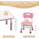 thumbnail image 2 of Adjustable-height niños' mesa y 6 sillas set: 472 x 23.6 pulgadas rectangular superficie grafiti, detachable almacenamiento box, bpa-free, non-slip, rosa ages 2 - 10 (playroom, classroom, home), 2 of 8