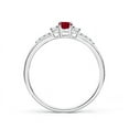 thumbnail image 2 of ANGARA Natural Classic Oval Ruby and Diamond Three Stone Engagement Ring in 14K White Gold for Women (Size-5x3mm) | July Birthstone, Birthday, Anniversary, Jewelry Gift for Women | Natural Ruby Ring, 2 of 9