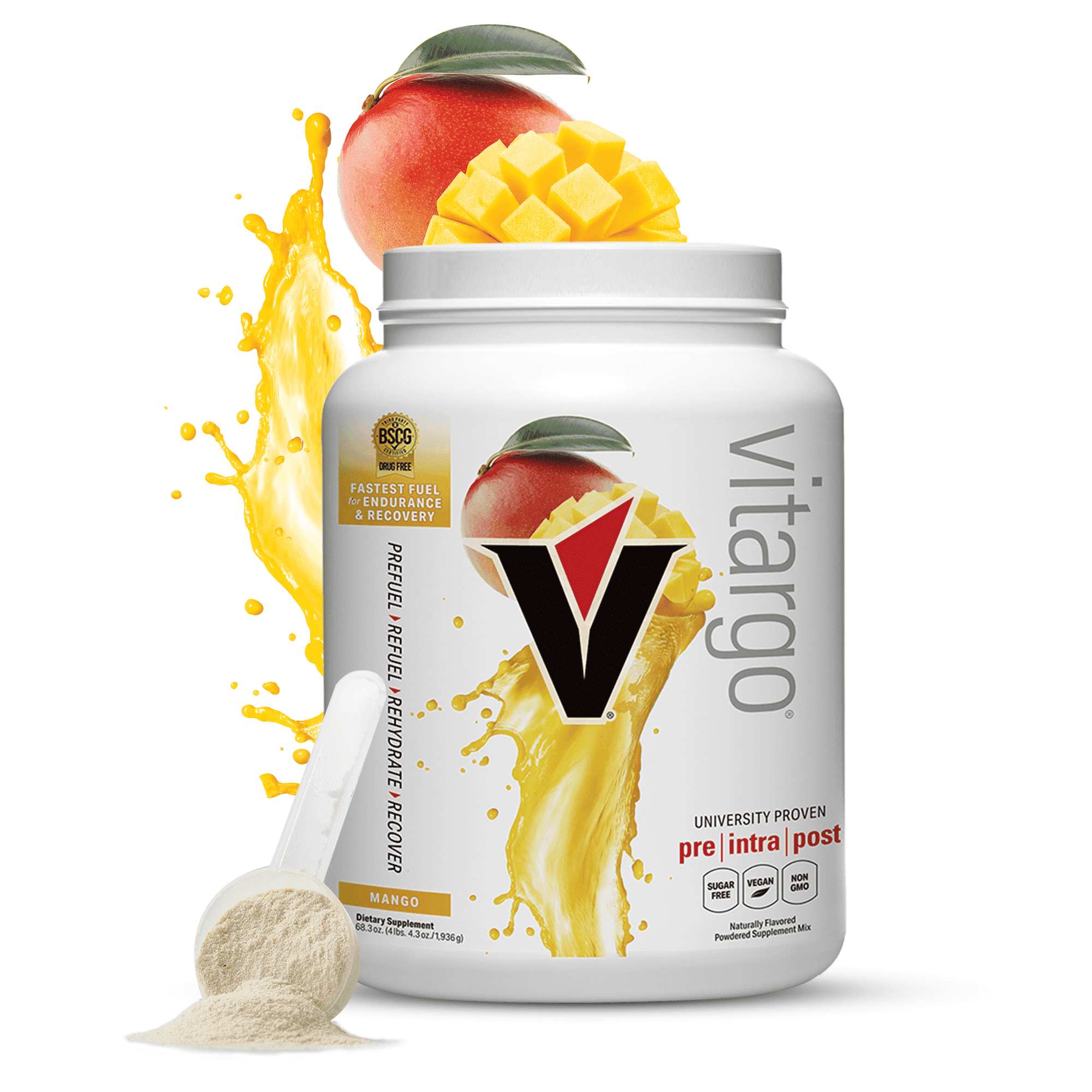 Vitargo Mango 50 Scoop 2X Faster Absorbing, 4.4 LB Mango, Pre Workout, Intra Workout & Post Workout, Sugar-Free Complex Carb Powder for Muscle Recovery, Endurance & Muscle Gain