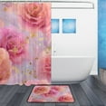 thumbnail image 2 of BZSMCE Shower Curtain and Bath Accessory Set,Pastel Rose Pattern, 2 of 7
